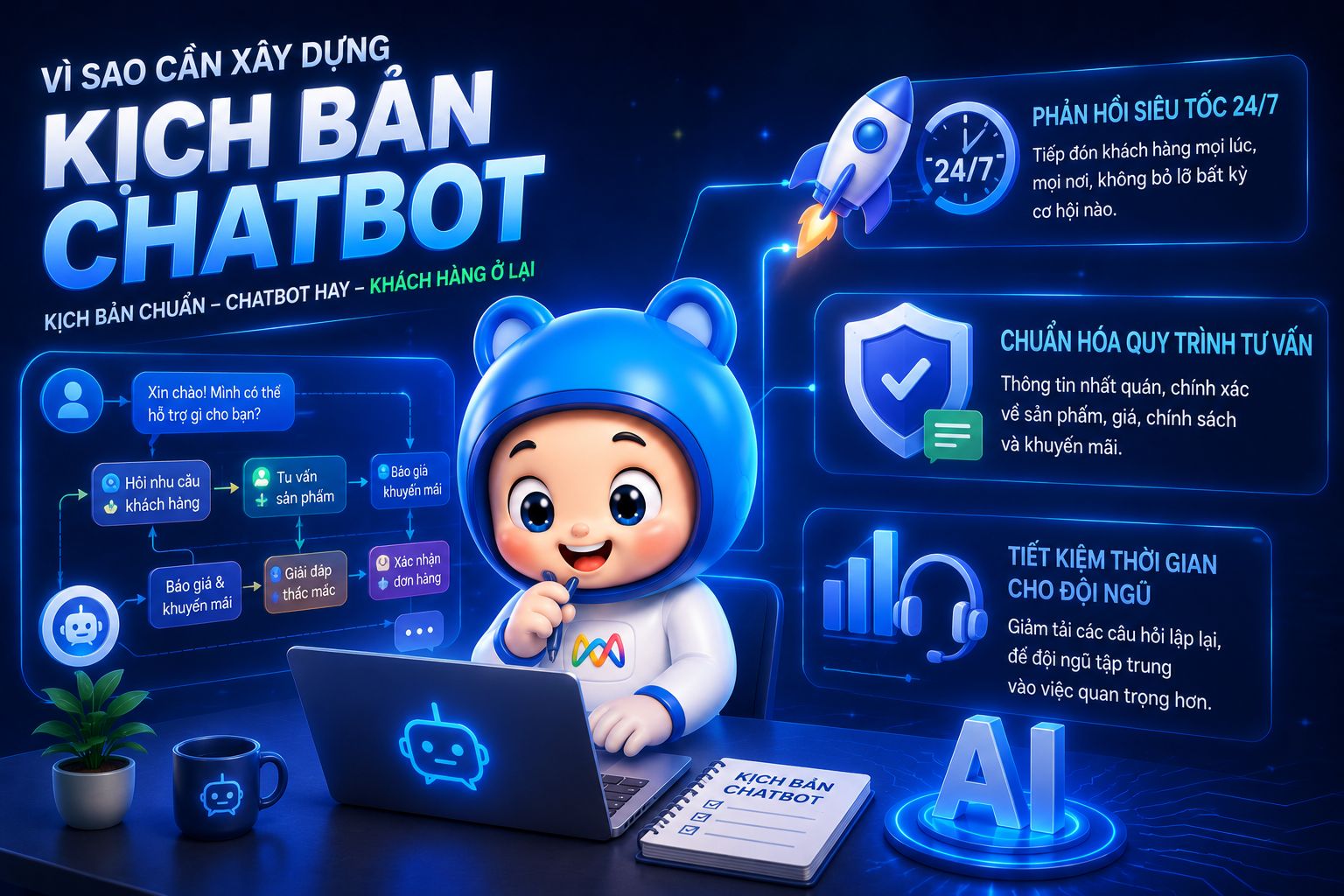 Lợi ích xây dựng kịch bản chatbot bài bản