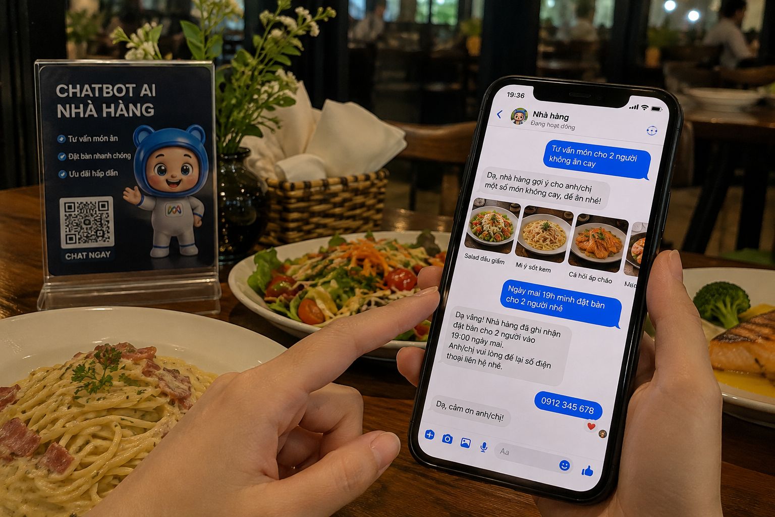 Chatbot AI nhà hàng: Giải pháp tự động hóa chăm sóc khách hàng và đặt bàn