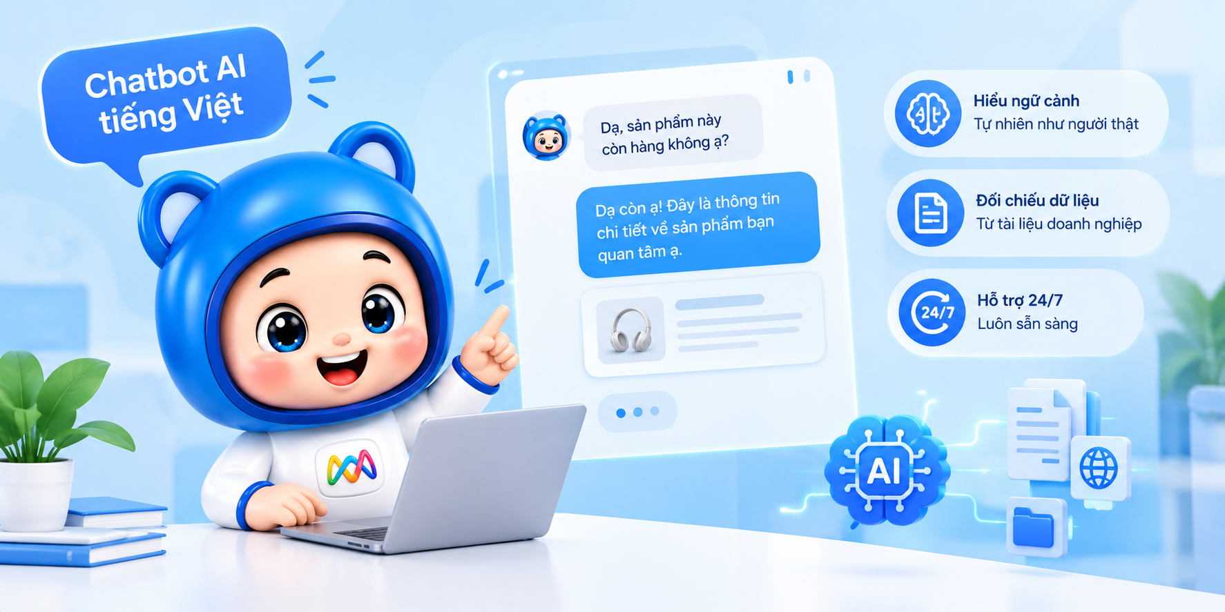 Chatbot AI tiếng Việt hiểu ngữ cảnh và dữ liệu doanh nghiệp